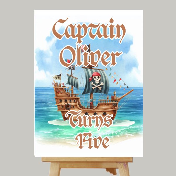 Pirate-Themed Kids Birthday Party Printed Board on 3mm Foam Board