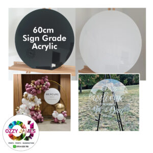 60cm Round Acrylic Circle Sign Blank, Wedding, Birthday, Event, Sign Making